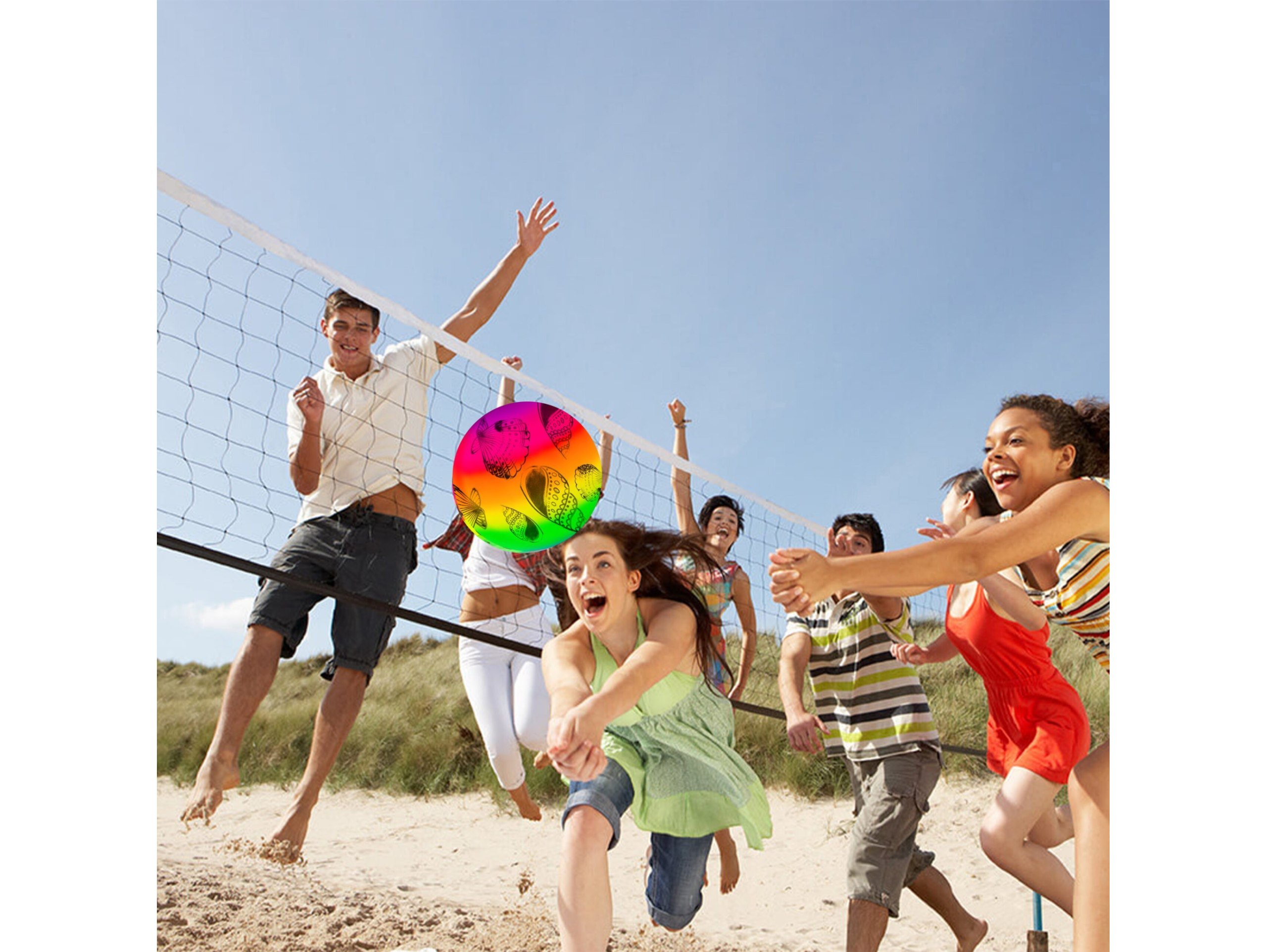 PIŁKA GUMOWA PLAŻOWA 20CM - kolorowe