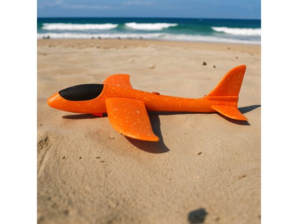 SAMOLOT STYROPIANOWY Z WYRZUTNIĄ - pomarańczowy