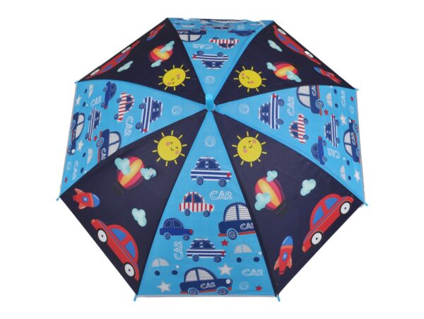 PARASOL DZIECIĘCY Z GWIZDKIEM 85CM 8 DRUTÓW PÓŁAUTOMAT - niebieski