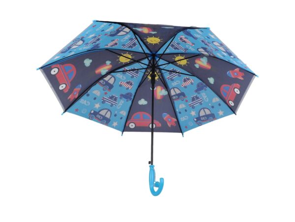 PARASOL DZIECIĘCY Z GWIZDKIEM 85CM 8 DRUTÓW PÓŁAUTOMAT - niebieski