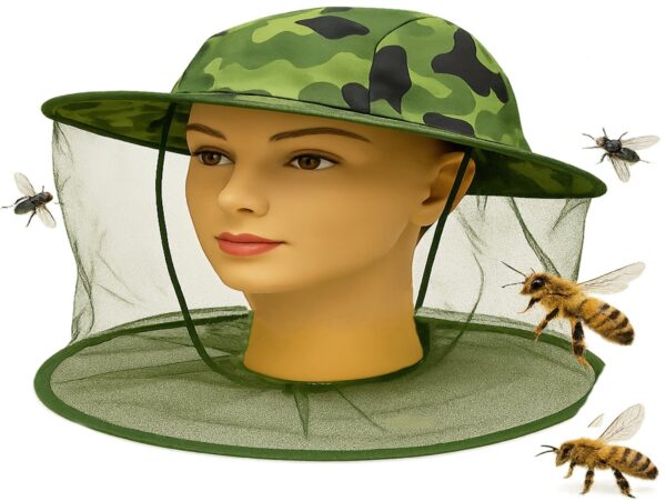 KAPELUSZ WĘDKARSKI Z MOSKITIERĄ NA OWADY