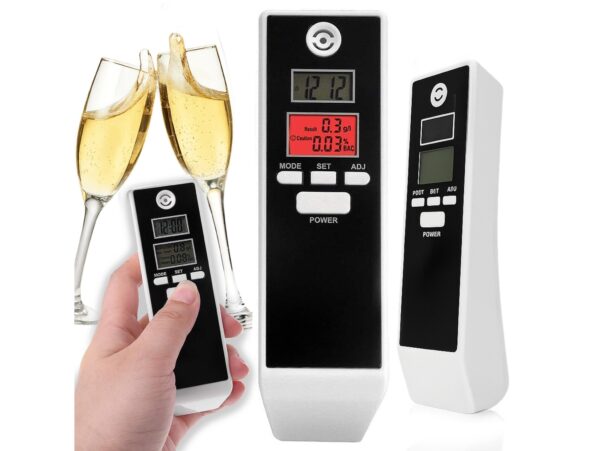 ALKOMAT CYFROWY ZEGAR BUDZIK TERMOMETR