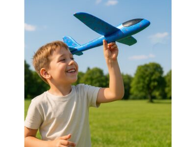 AMOLOT ZABAWKA STYROPIANOWY SZYBOWIEC RZUTKA 47 CM - niebieski