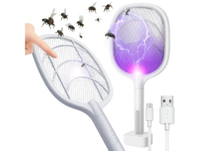 ŁAPKA NA OWADY ELEKTRYCZNA 2W1 - kwadratowa ładowarka