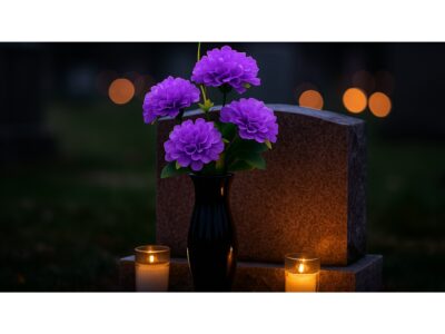 CHRYZANTEMA BUKIET 5 KWIATÓW 59cm - fioletowy