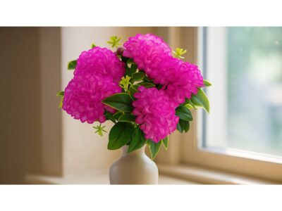 CHRYZANTEMA BUKIET 5 KWIATÓW 59cm - różowy