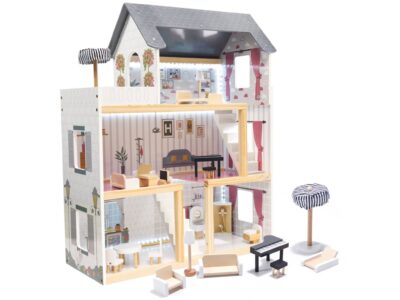 DOMEK DLA LALEK DREWNIANY MDF LED 78CM