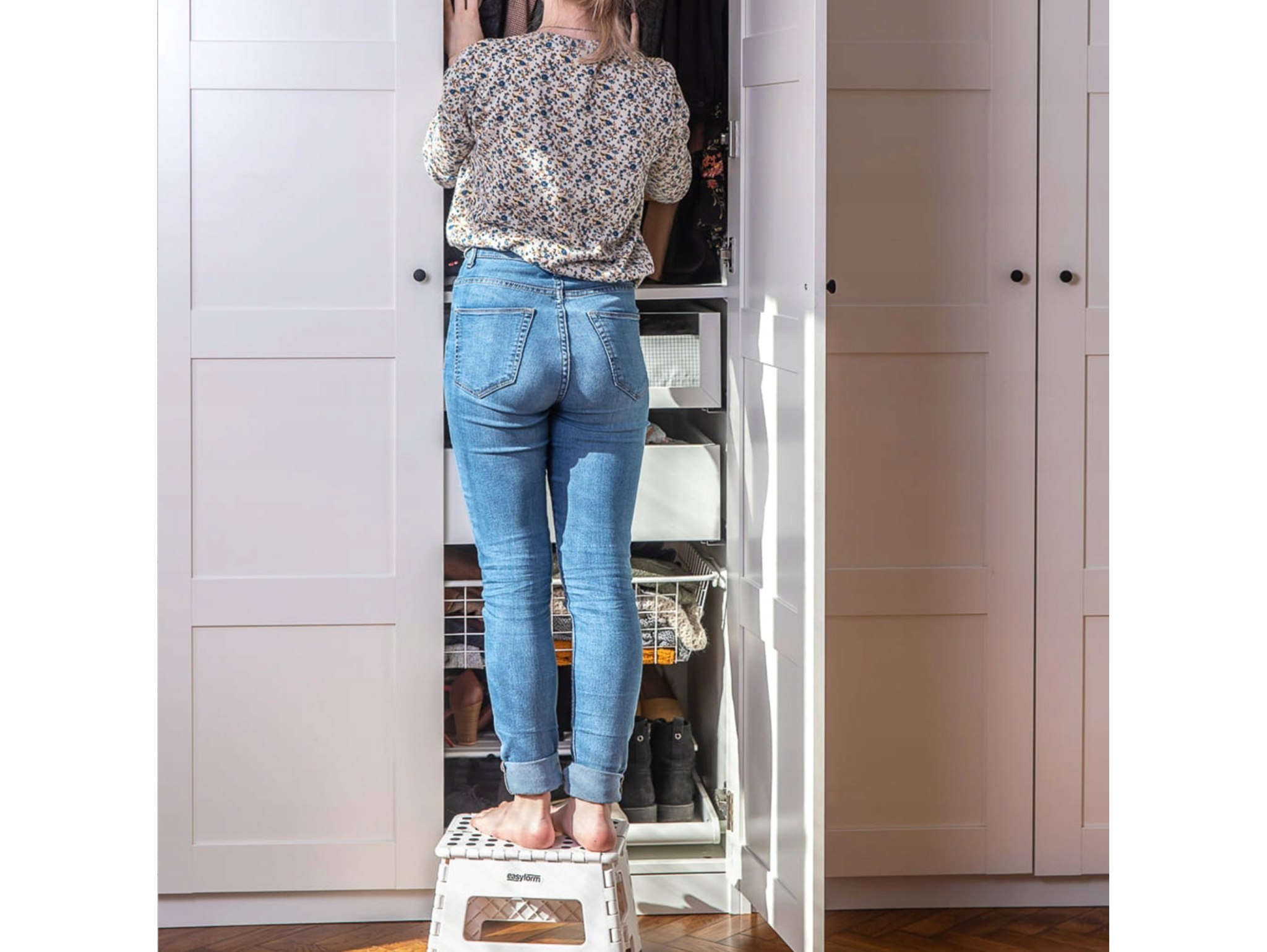 EASYFORM TABORET STOŁEK SKŁADANY 22CM - biały