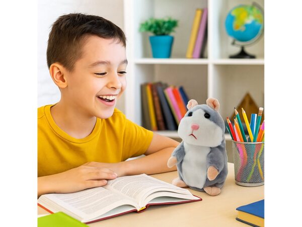 GADAJĄCY CHOMIK 16CM - szary