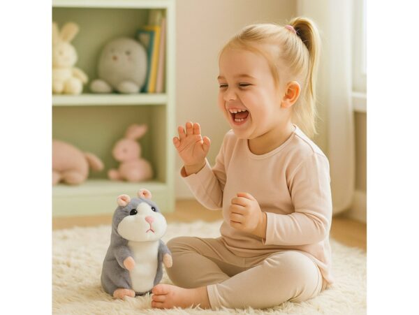 GADAJĄCY CHOMIK 16CM - szary