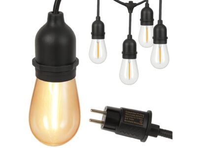 GIRLANDA OGRODOWA ŁAŃCUCH ŚWIETLNY 20 LED E27 20M