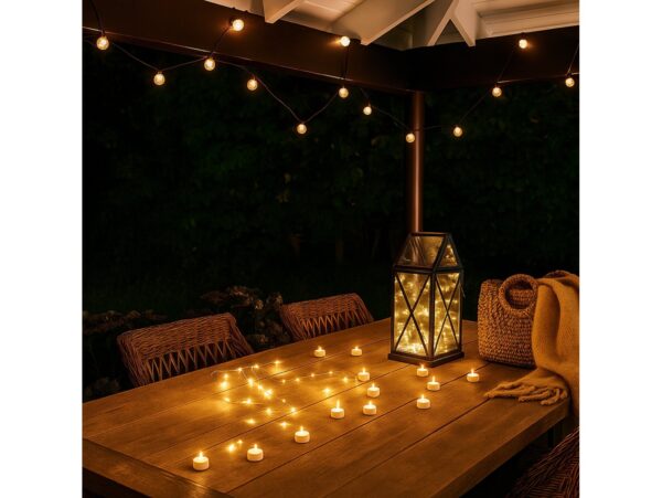 GIRLANDA OGRODOWA SOLARNA KULE 7m 50xLED