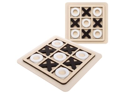 GRA KÓŁKO I KRZYŻYK DRENIANE KLOCKI 15x15cm - biało-czarny