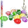JAJKA WIELKANOCNE Z ZAWIESZKĄ 12SZT 4x3cm - kolorowe