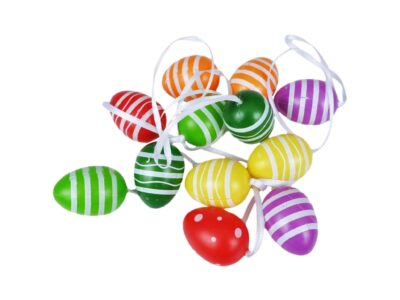 JAJKA WIELKANOCNE Z ZAWIESZKĄ 12SZT 4x3cm - kolorowe