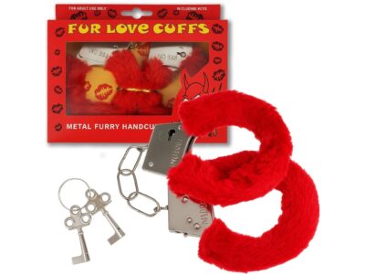 KAJDANKI Z FUTERKIEM - czerwone