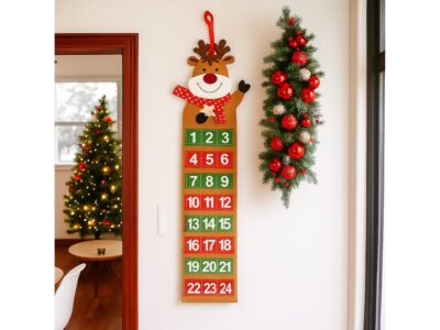 KALENDARZ ADWENTOWY FILCOWY 75x15cm - renifer