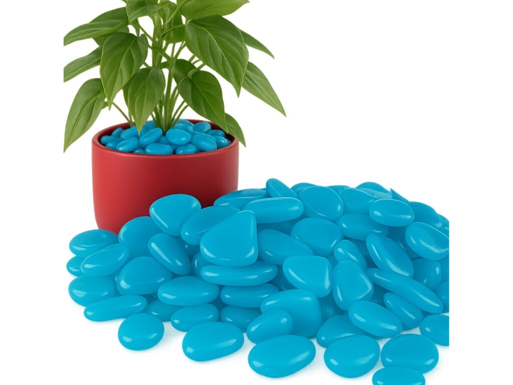 KAMIENIE ŚWIECĄCE FLUORESCENCYJNE 100szt -niebieskie