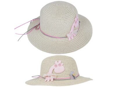 KAPELUSZ DZIEWCZĘCY Z OZDOBĄ 52CM