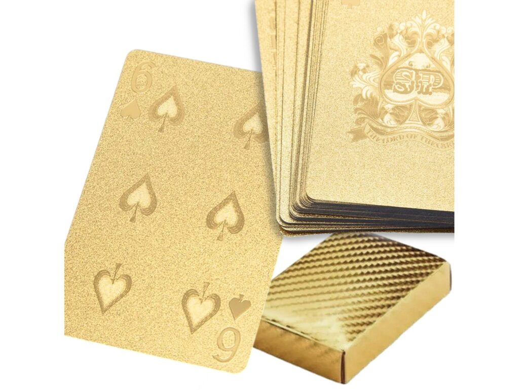 KARTY DO GRY ZŁOTE GOLD PLASTIKOWE TALIA 54