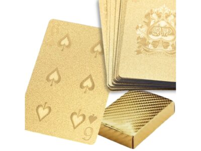 KARTY DO GRY ZŁOTE GOLD PLASTIKOWE TALIA 54