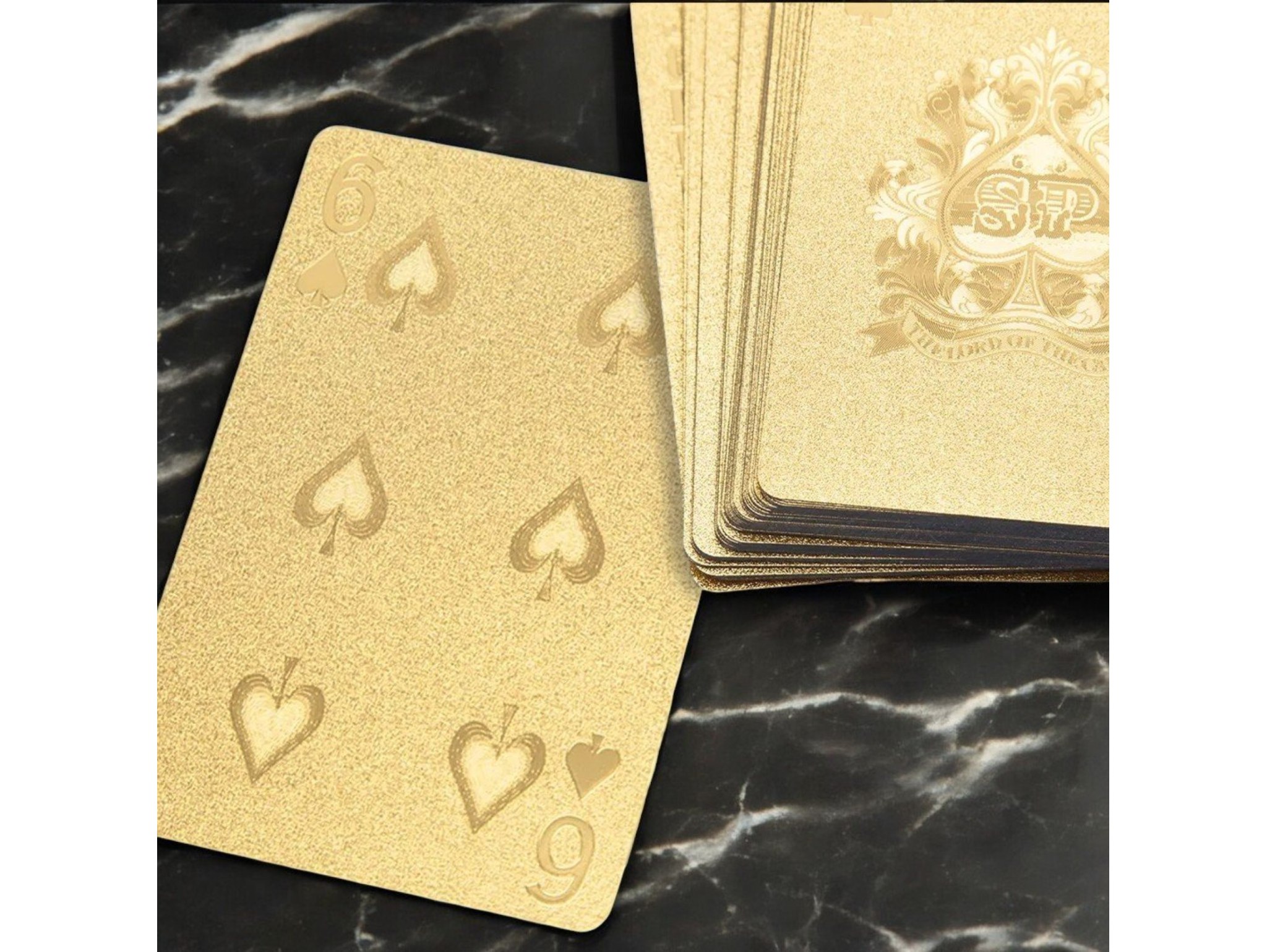 KARTY DO GRY ZŁOTE GOLD PLASTIKOWE TALIA 54