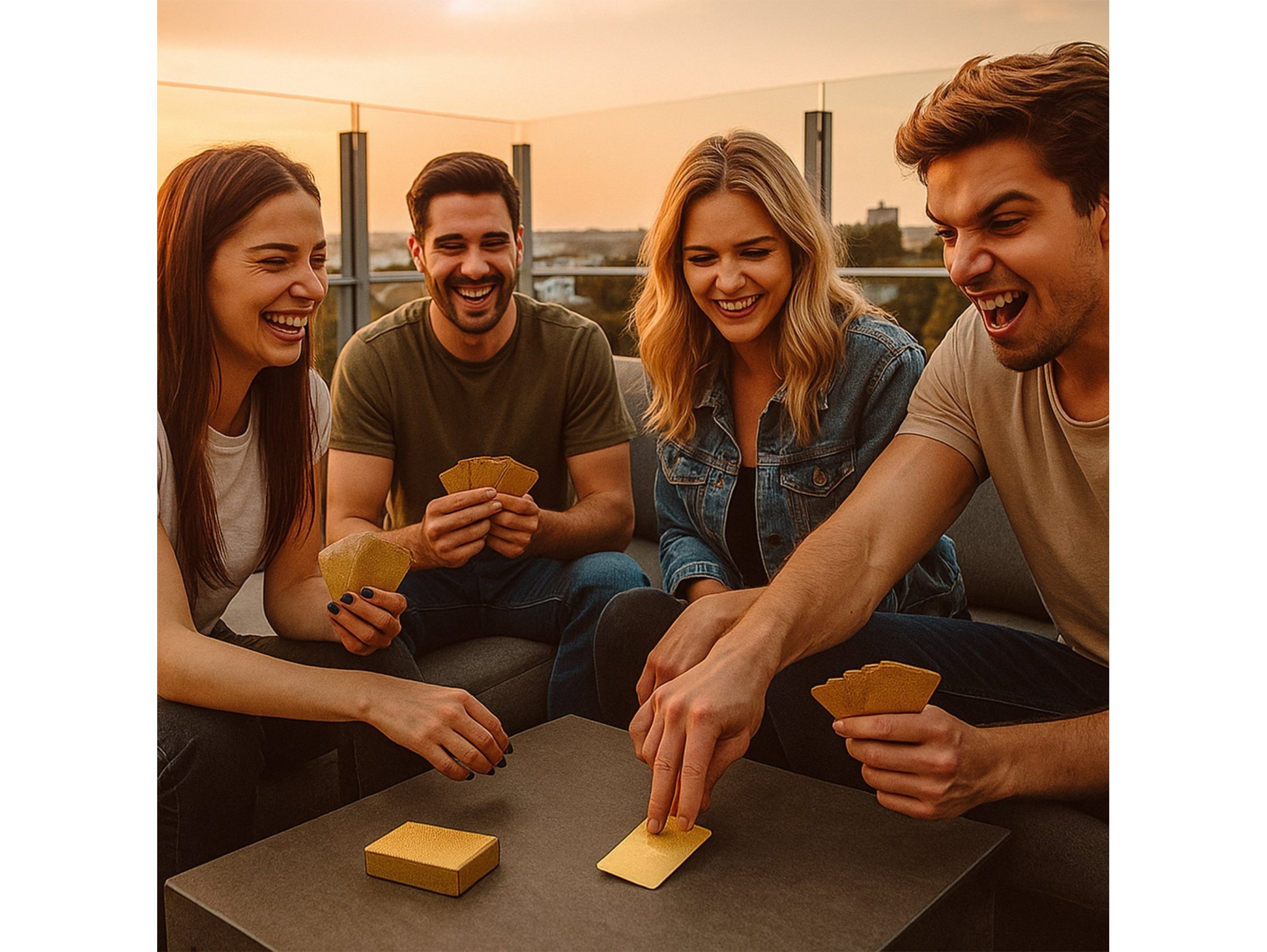 KARTY DO GRY ZŁOTE GOLD PLASTIKOWE TALIA 54