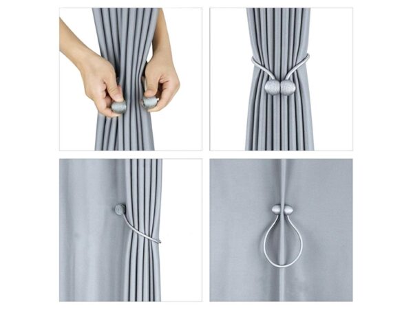 KLAMRA do Firan Zasłon magnes spinki srebrne 2szt.