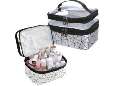 KOSMETYCZKA KUFEREK - srebrny