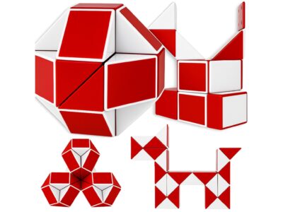 KOSTKA MAGICZNA UKŁADANKA 24-SEGMENTY 23x1,3x0,9cm - czerwony