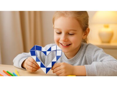 KOSTKA MAGICZNA UKŁADANKA 24-SEGMENTY 23x1,3x0,9cm - niebieski