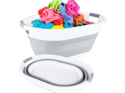 KOSZ NA PRANIE BIELIZNĘ SKŁADANY MISKA SILIKON 25L