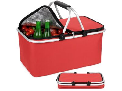 KOSZ PIKNIKOWY 49x27 DWIE RĄCZKI - czerwony