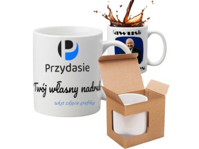 KUBEK DO SUBLIMACJI 330ML BIAŁY+PUDEŁKO BRĄZOWE