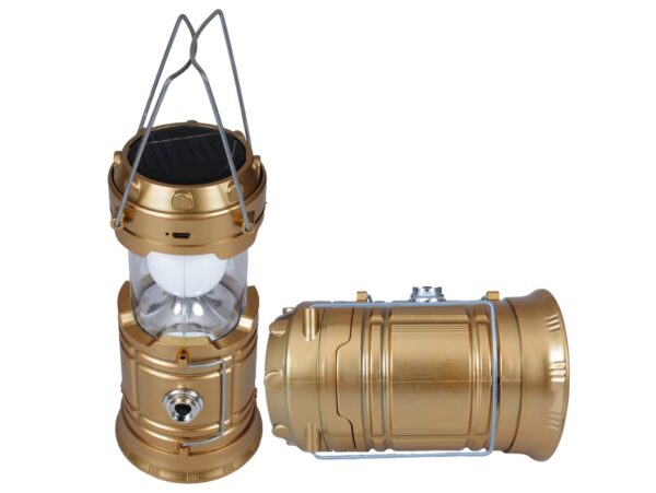 LAMPA KEMPINGOWA SOLAR AKUMULATOR 2w1 - złoty