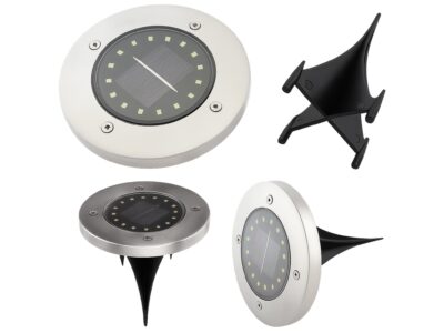 LAMPA OGRODOWA NAJAZDOWA SOLARNA 16 LED - biały ciepły