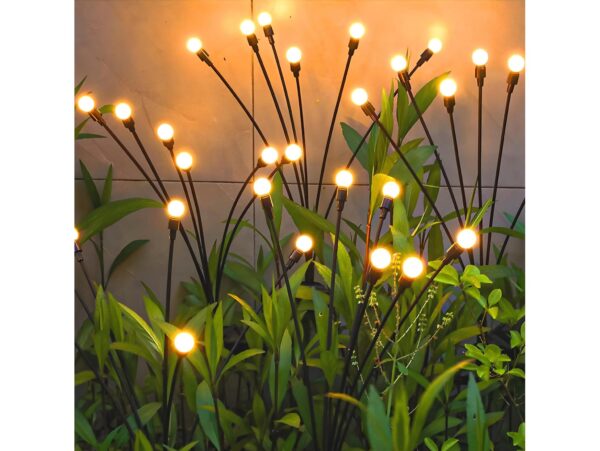 LAMPA OGRODOWA SOLARNA 6 LED KULKI CIEPŁY BIAŁY 2 SZT