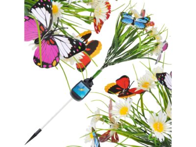 LAMPA SOLARNA OGRODOWA KWIATY - biała łąka