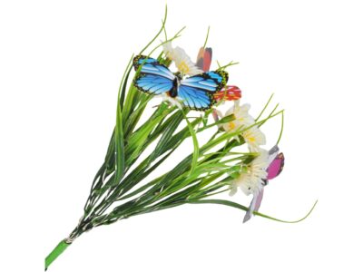 LAMPA SOLARNA OGRODOWA KWIATY - biała łąka