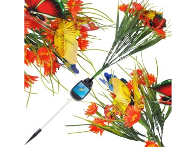 LAMPA SOLARNA OGRODOWA KWIATY - pomarańczowa łąka