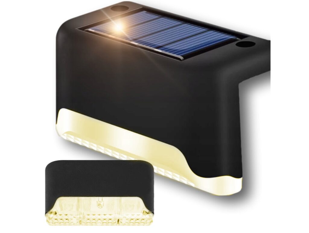 LAMPKA LAMPA SOLARNA KRAWĘDZIOWA 1 LED 8x4,5x4,2cm - czarny - ciepły biały