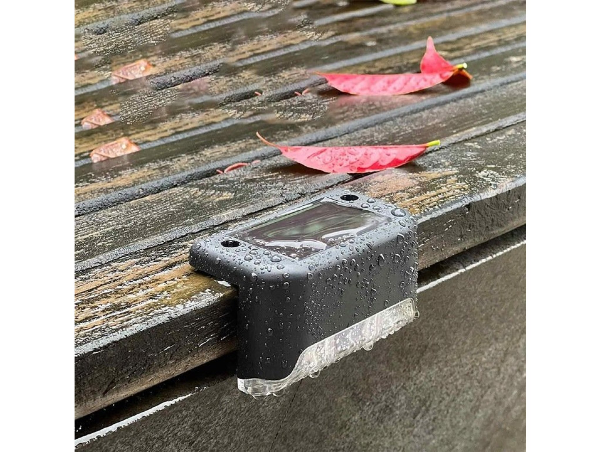 LAMPKA LAMPA SOLARNA KRAWĘDZIOWA 1 LED 8x4,5x4,2cm - czarny - ciepły biały