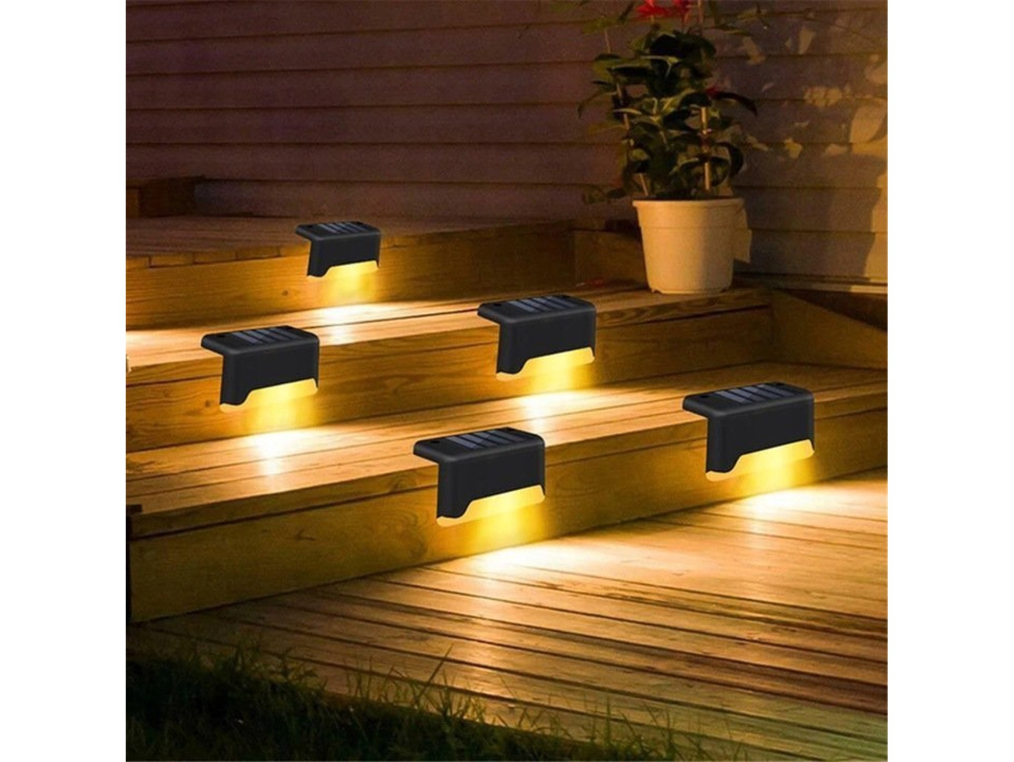 LAMPKA LAMPA SOLARNA KRAWĘDZIOWA 1 LED 8x4,5x4,2cm - czarny - ciepły biały