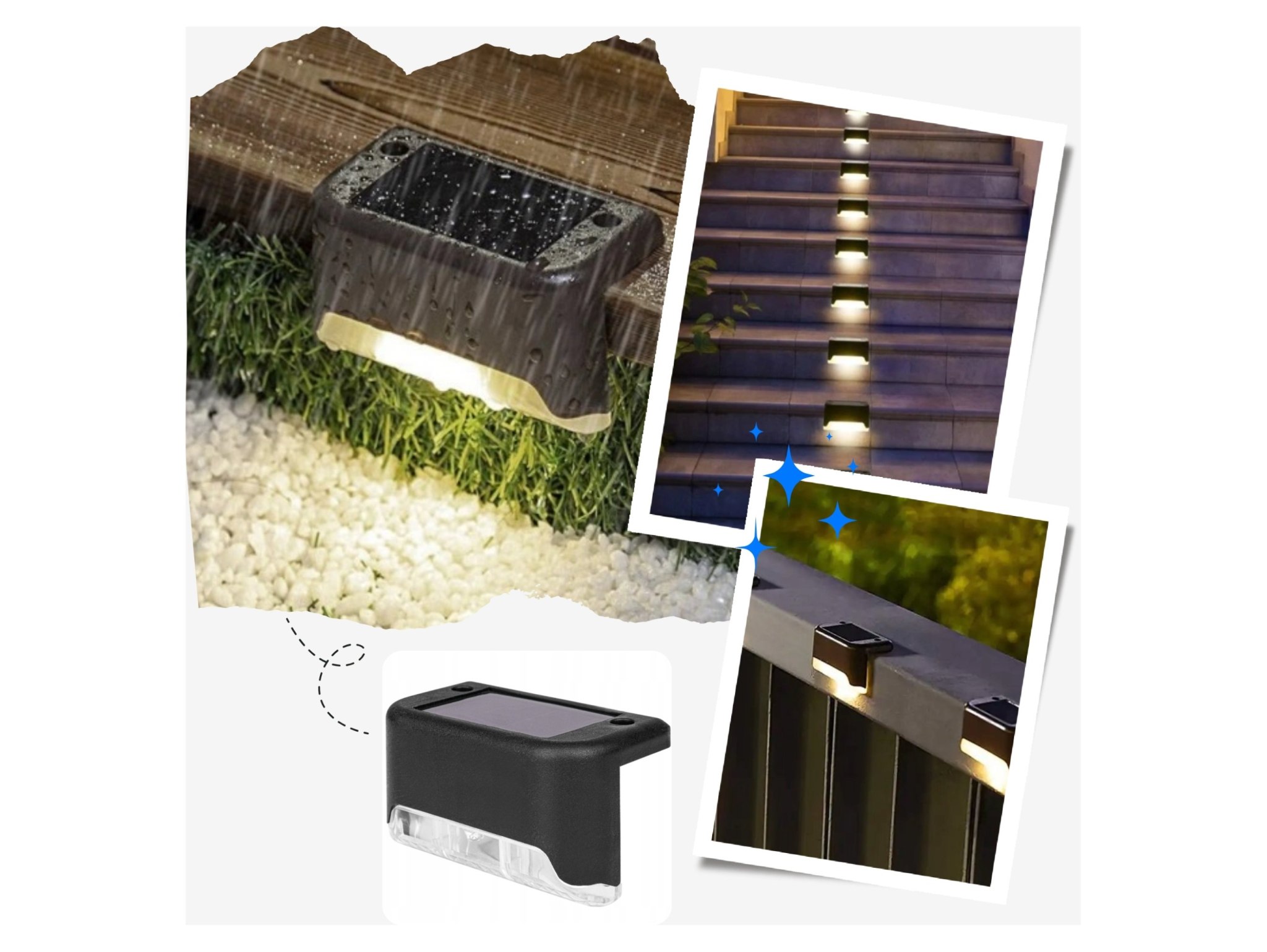 LAMPKA LAMPA SOLARNA KRAWĘDZIOWA 1 LED 8x4,5x4,2cm - czarny - ciepły biały