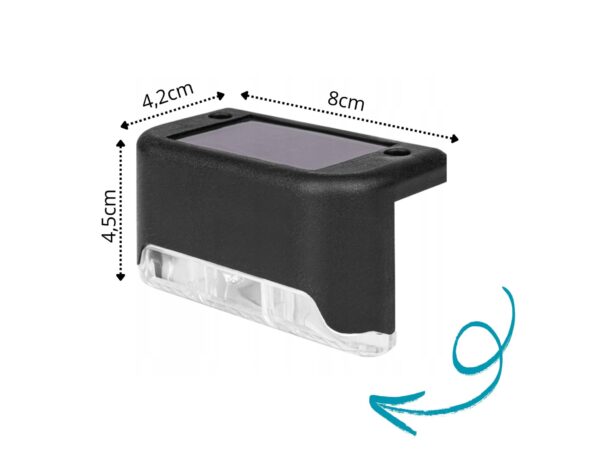 LAMPKA LAMPA SOLARNA KRAWĘDZIOWA 1 LED 8x4,5x4,2cm - czarny - ciepły biały