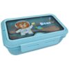 LUNCHBOX ŚNIADANIÓWKA POJEMNIK NA ŚNIADANIE OBIAD SZTUĆCE Z BIDONEM ZESTAW - niebieski z misiem