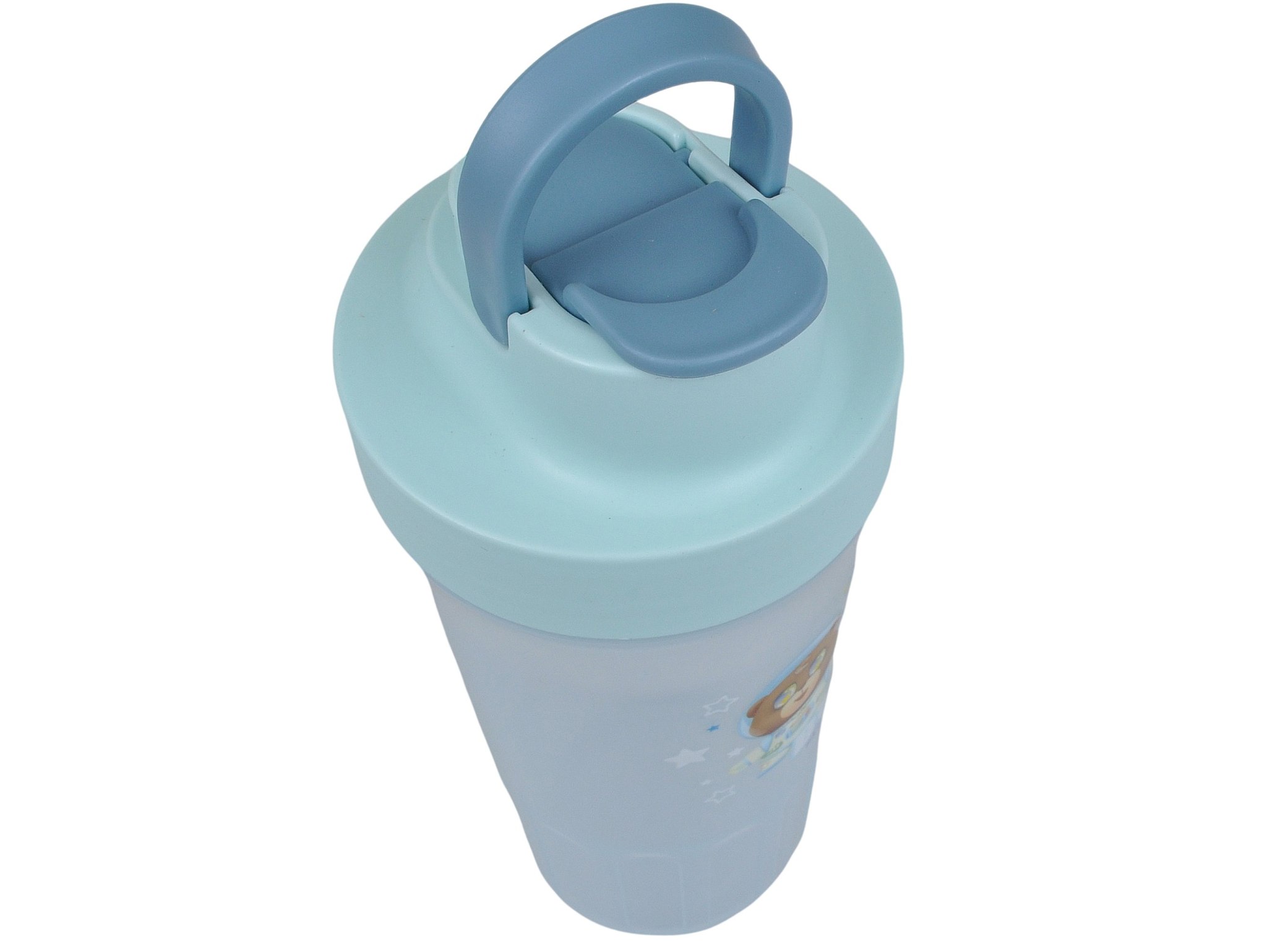 LUNCHBOX ŚNIADANIÓWKA POJEMNIK NA ŚNIADANIE OBIAD SZTUĆCE Z BIDONEM ZESTAW - niebieski z misiem