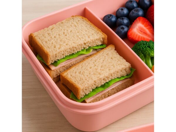 LUNCHBOX ŚNIADANIÓWKA POJEMNIK NA ŚNIADANIE OBIAD SZTUĆCE Z BIDONEM ZESTAW - różowy jednorożec