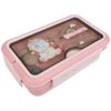 LUNCHBOX ŚNIADANIÓWKA POJEMNIK NA ŚNIADANIE OBIAD SZTUĆCE Z BIDONEM ZESTAW - różowy siedzący jednorożec