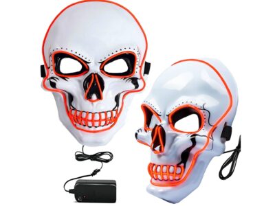MASKA ŚWIECĄCA LED HALLOWEEN - czerwony